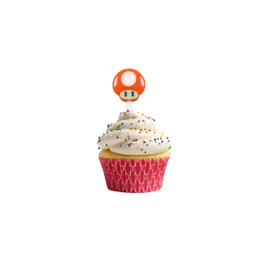 Super Mario Mushroom Cupcake Topper - Packs of 6
